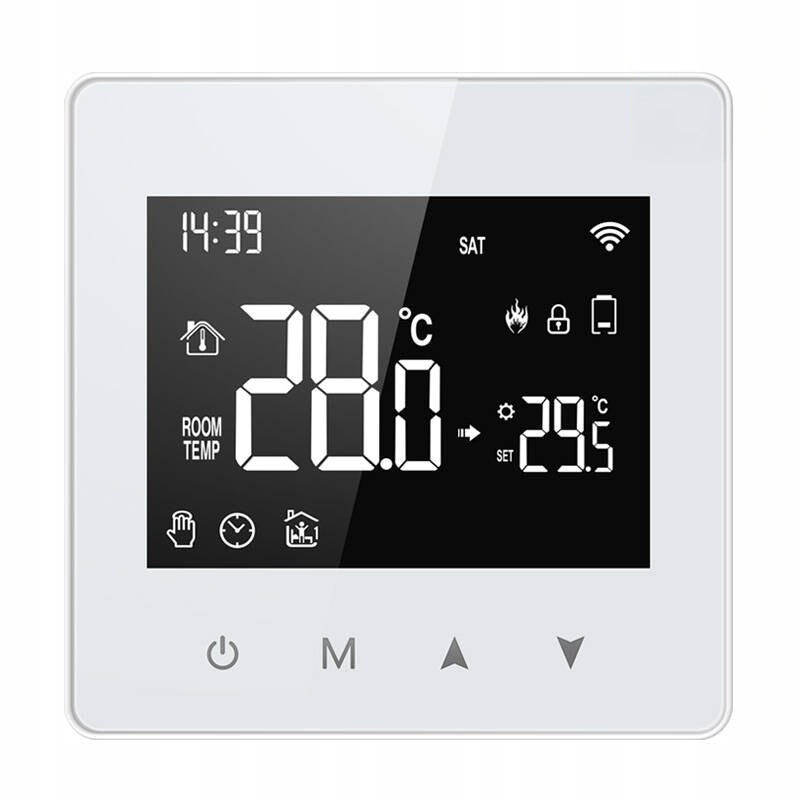 Termostat pro plynový kotel Zigbee 3.0 Tuya na baterie 3A Avatto bílý