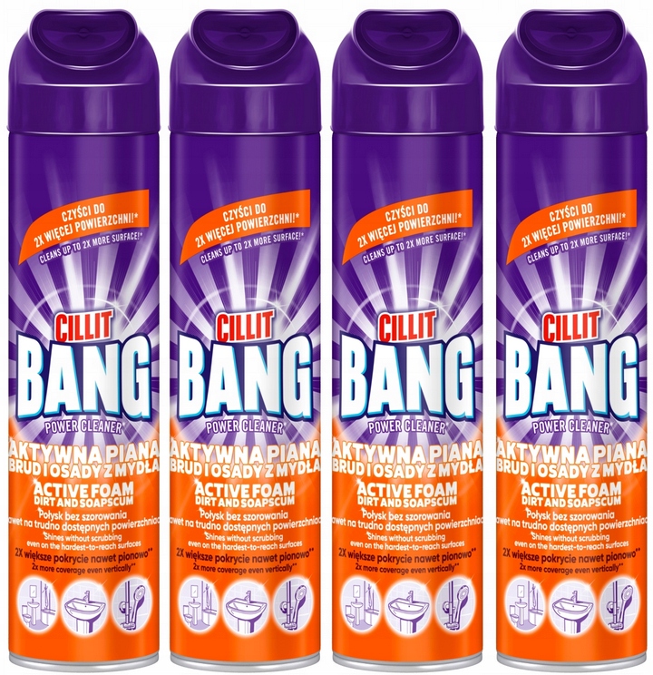 Cillit Bang Aktivní Pěna odstraňuje usazeniny mýdla Čisticí prostředek do koupelny 0,6 l