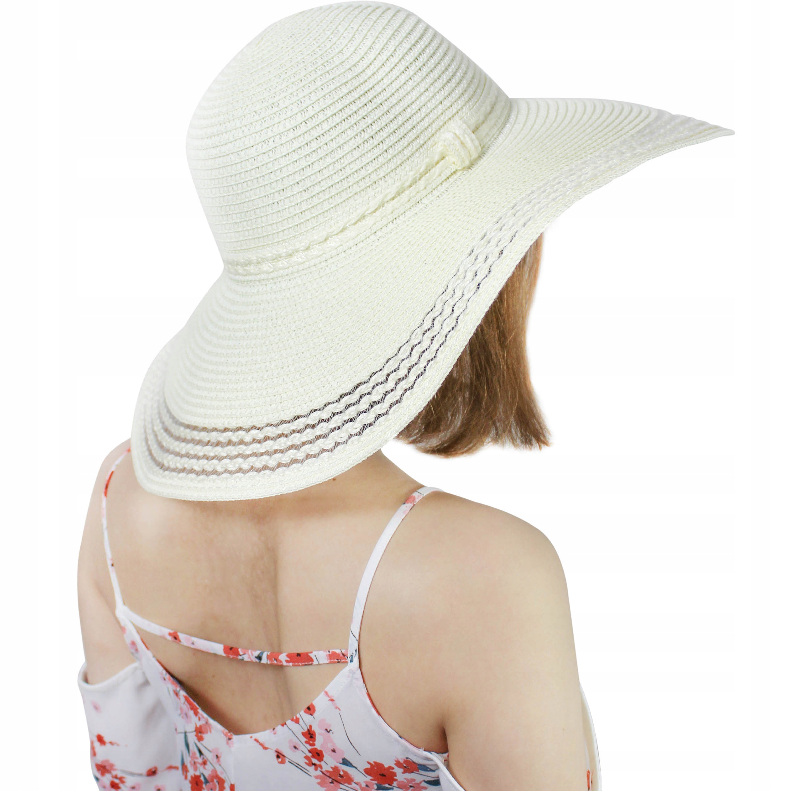 

Duży Kapelusz Damski Słomkowy Plażowy Falowany