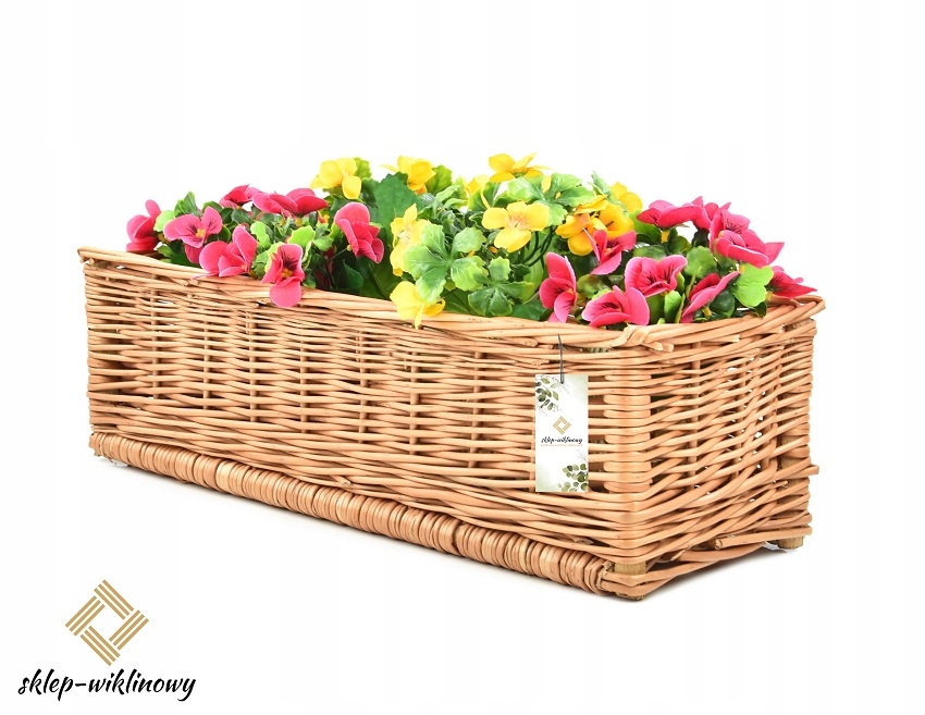 Balkonový truhlík na květiny Balkonová proutěná krytka Proutí 50 cm