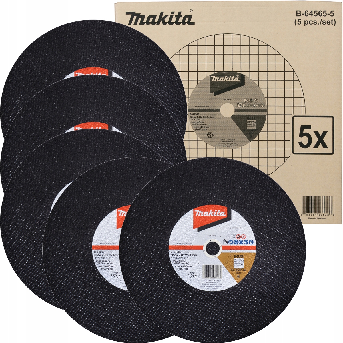 Makita Tarcza Tnąca Do Stali Nierdzewnej Inox 355x2,8x25,4mm 5szt. B-64565