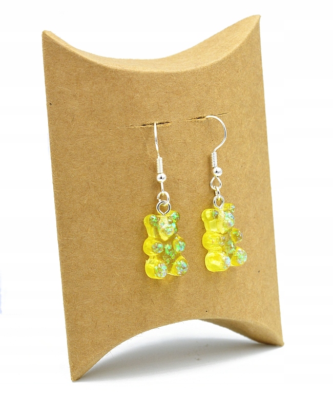 Kolczyki MISIE żelki Haribo żółte błyszczące Materiał Inny