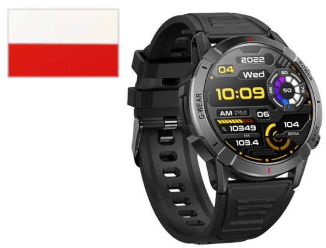 Smartwatch zegarek sportowy męski rozmowy naklejka