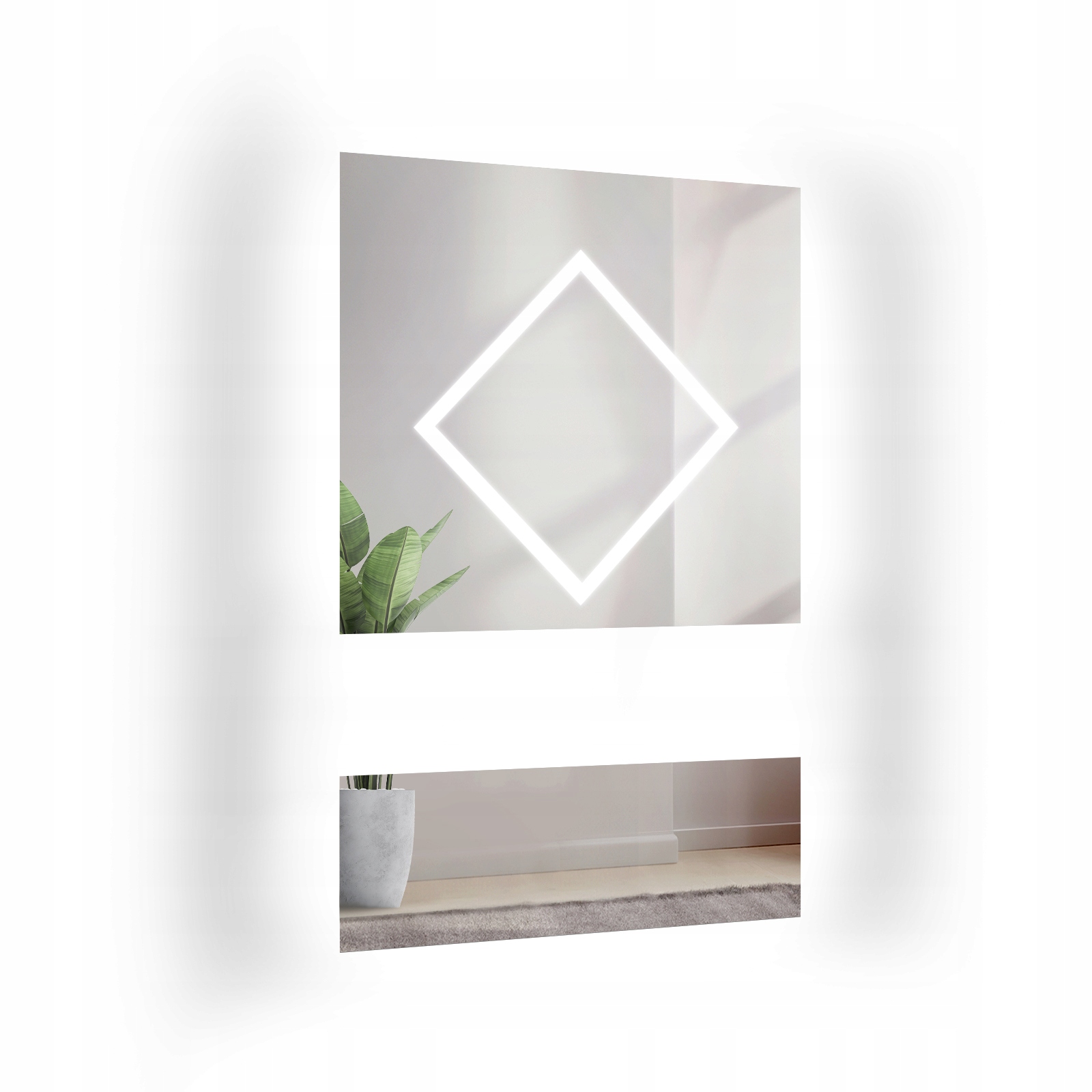 Obdélníkové Zrcadlo Rombi Glam pískované s Led podsvícením 90x150