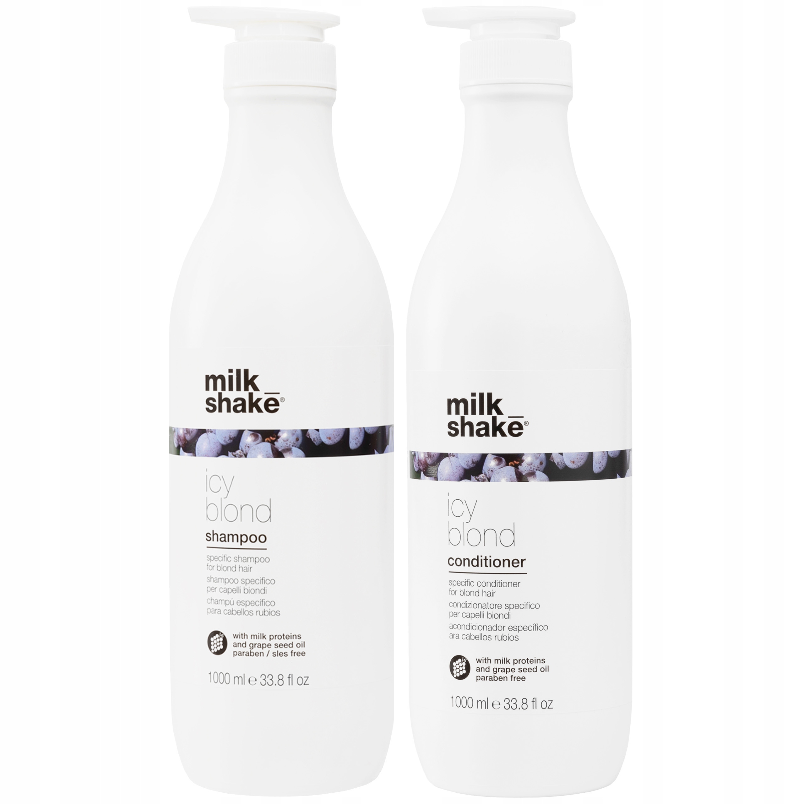 Milk Shake Icy Blond Zestaw do włosów blond Szampon 1000ml Odżywka 1000ml