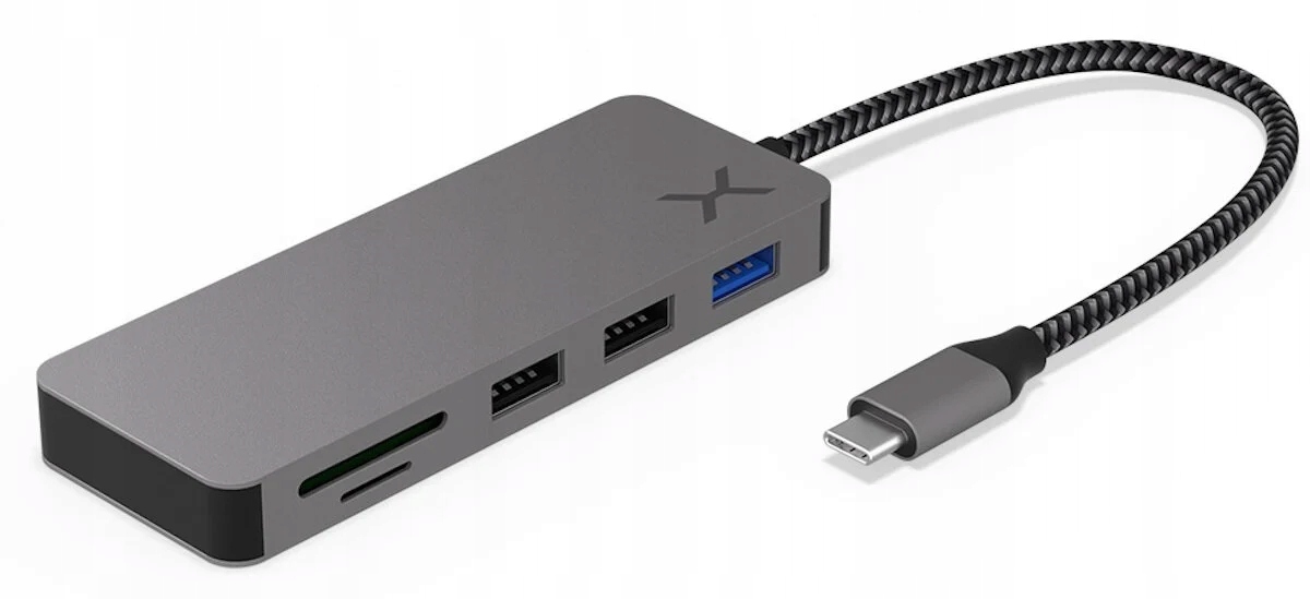 Adaptér Hub Usb Typ C Krux Force100, Usb 3.1, 3xUSB, Hdmi 1.4B 4K, MicroSD