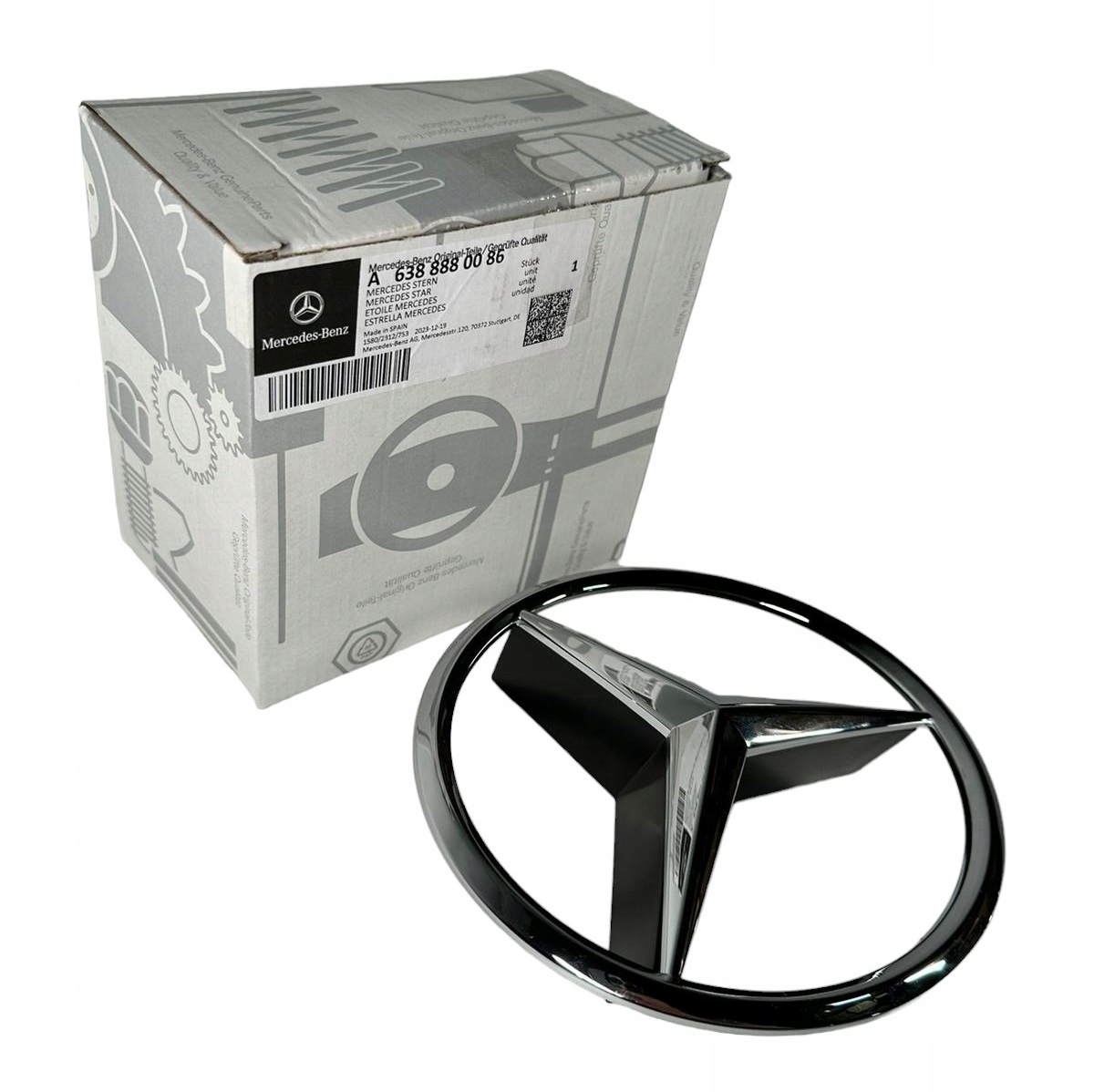 EMBLEMAT LOGO GWIAZDA W GRILL MERCEDES A6388880086 165 MM