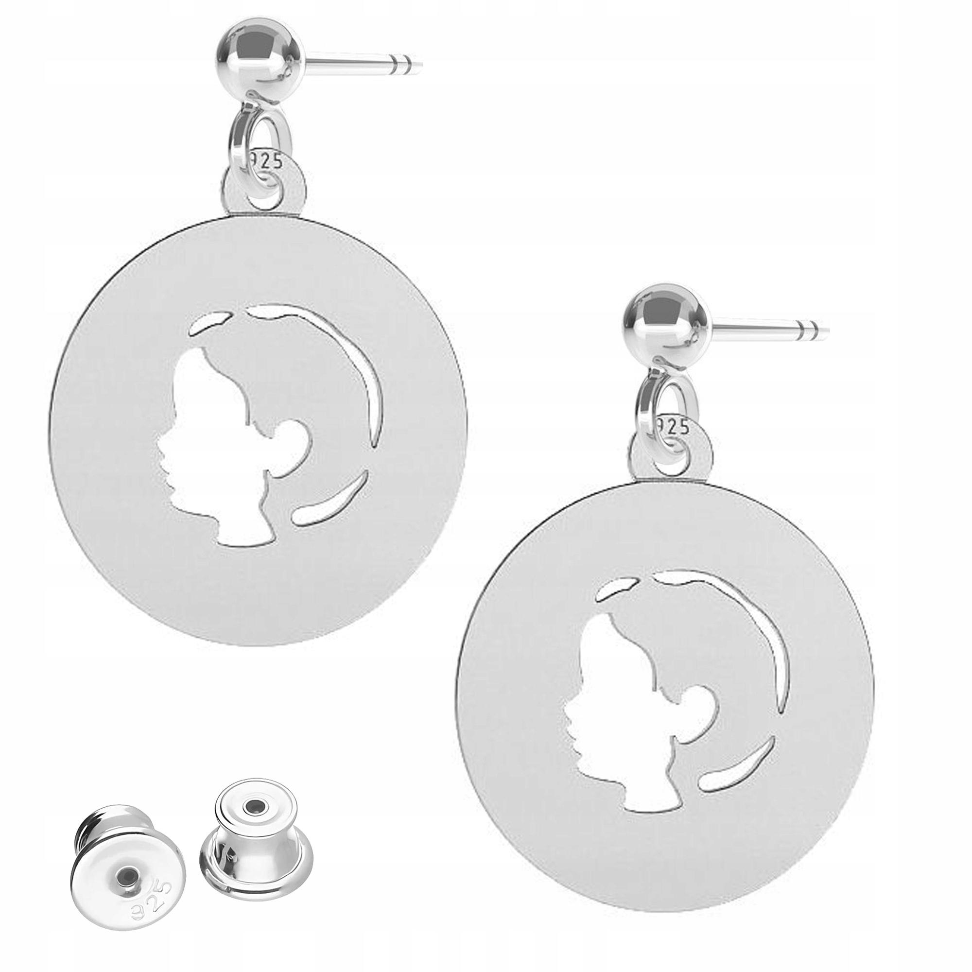 Stříbrné Náušnice Plechy s chlapci Rodina Family Chlapec Stříbro 925