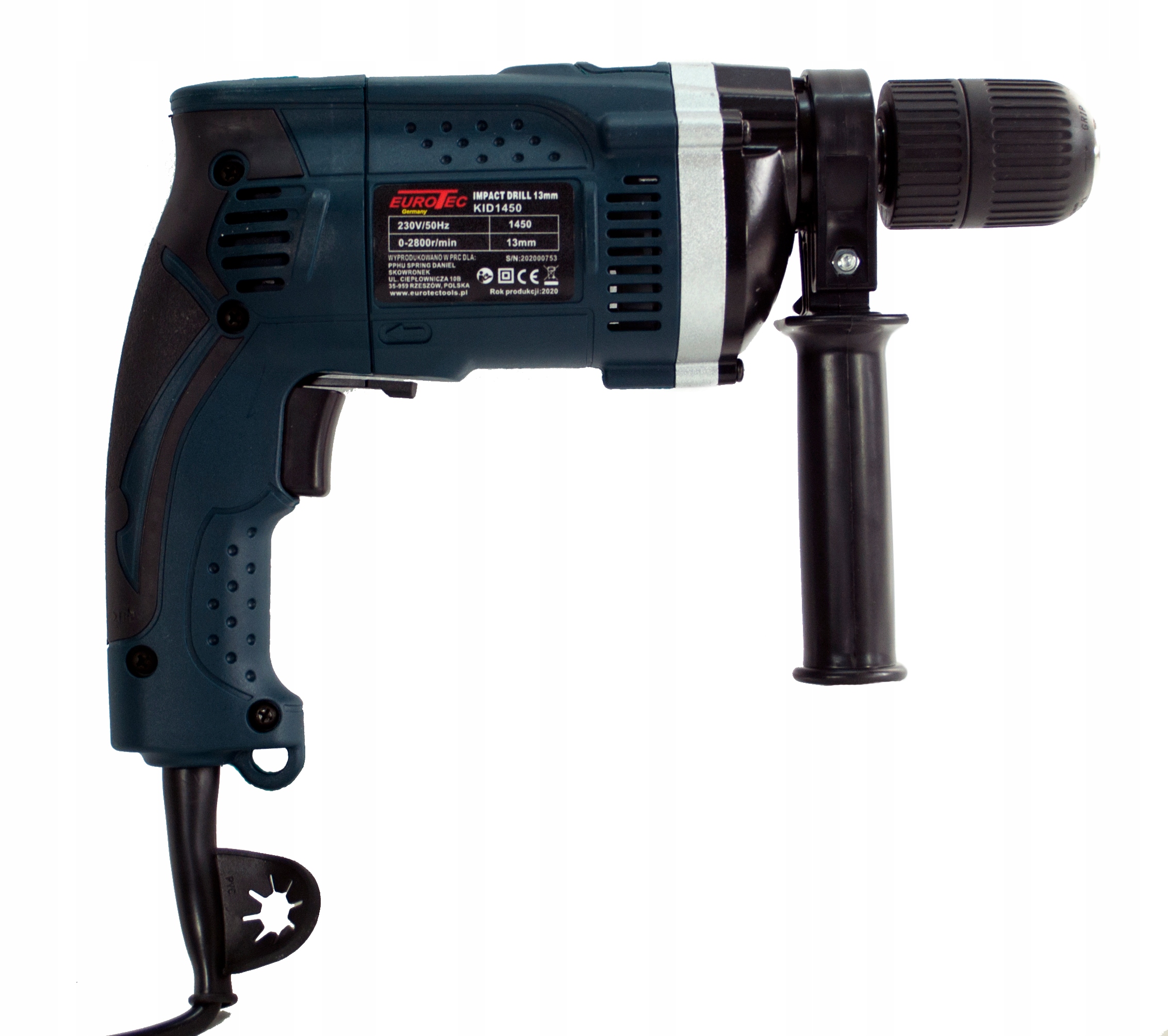 MOCNA WIERTARKA UDAROWA 1450W ELEKTRYCZNA 13mm ZESTAW HIT Seria KID