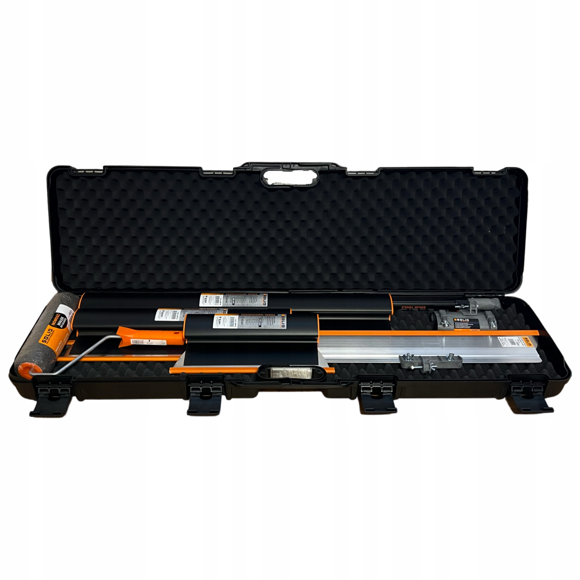 ZESTAW SZPACHLI NÓŻY DO GŁADZI SZPACHLA DO GŁADZI 4x KIJ WALIZKA SOLID