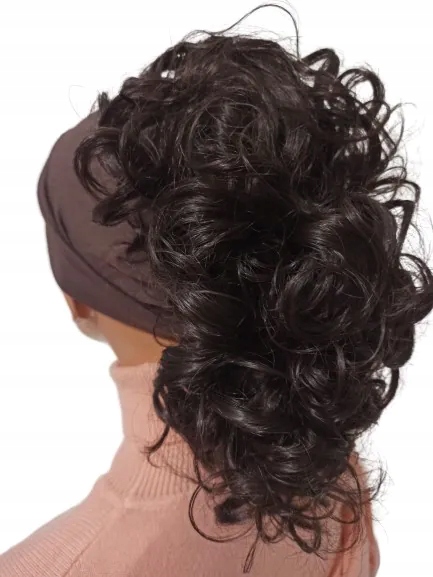 příčesek kudrnatá na sponce hořká čokoláda, mokrá italská-35 cm-Nessaja wig