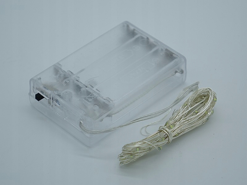 lampki na druciku 5m białe światło 50led — 3