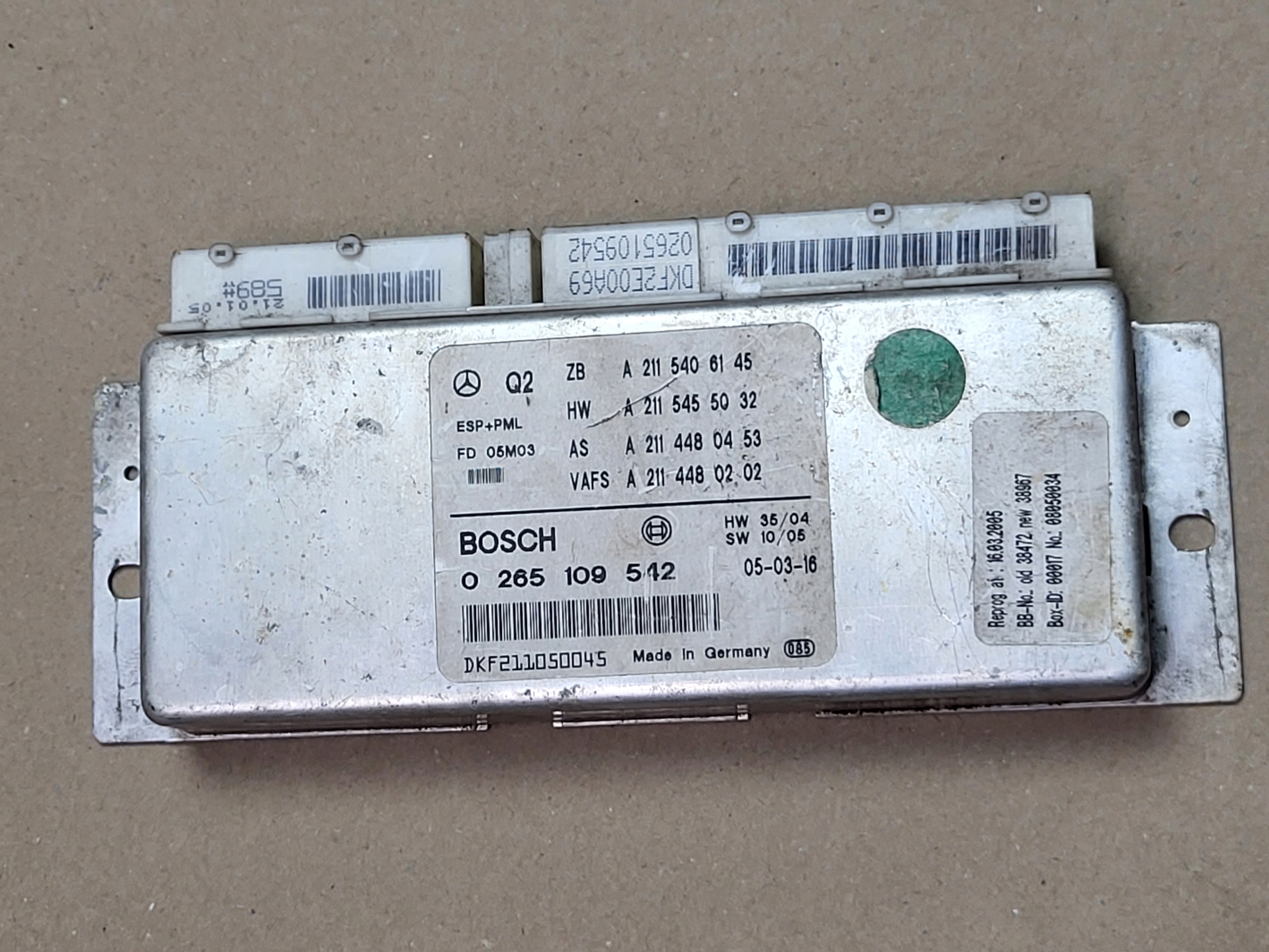 MODUŁ STEROWNIK SENSOR CZUJNIK ESP MERCEDES E-KL W211 A2115406145 OE EUROPA