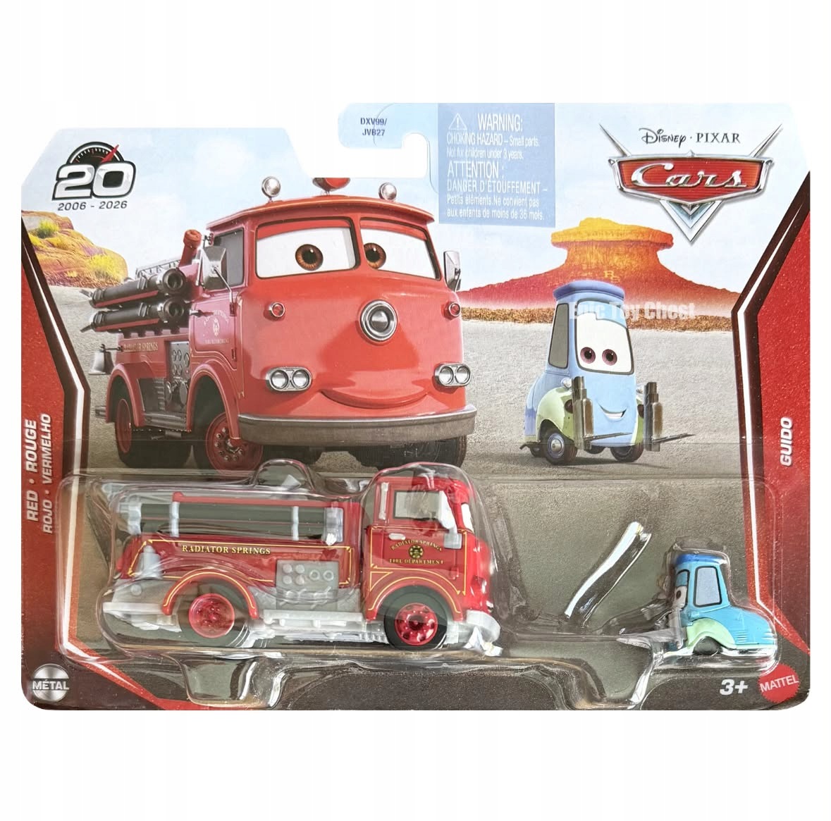 Mattel Cars Auta Edek Red Strażak Guido 1:55 Nowy