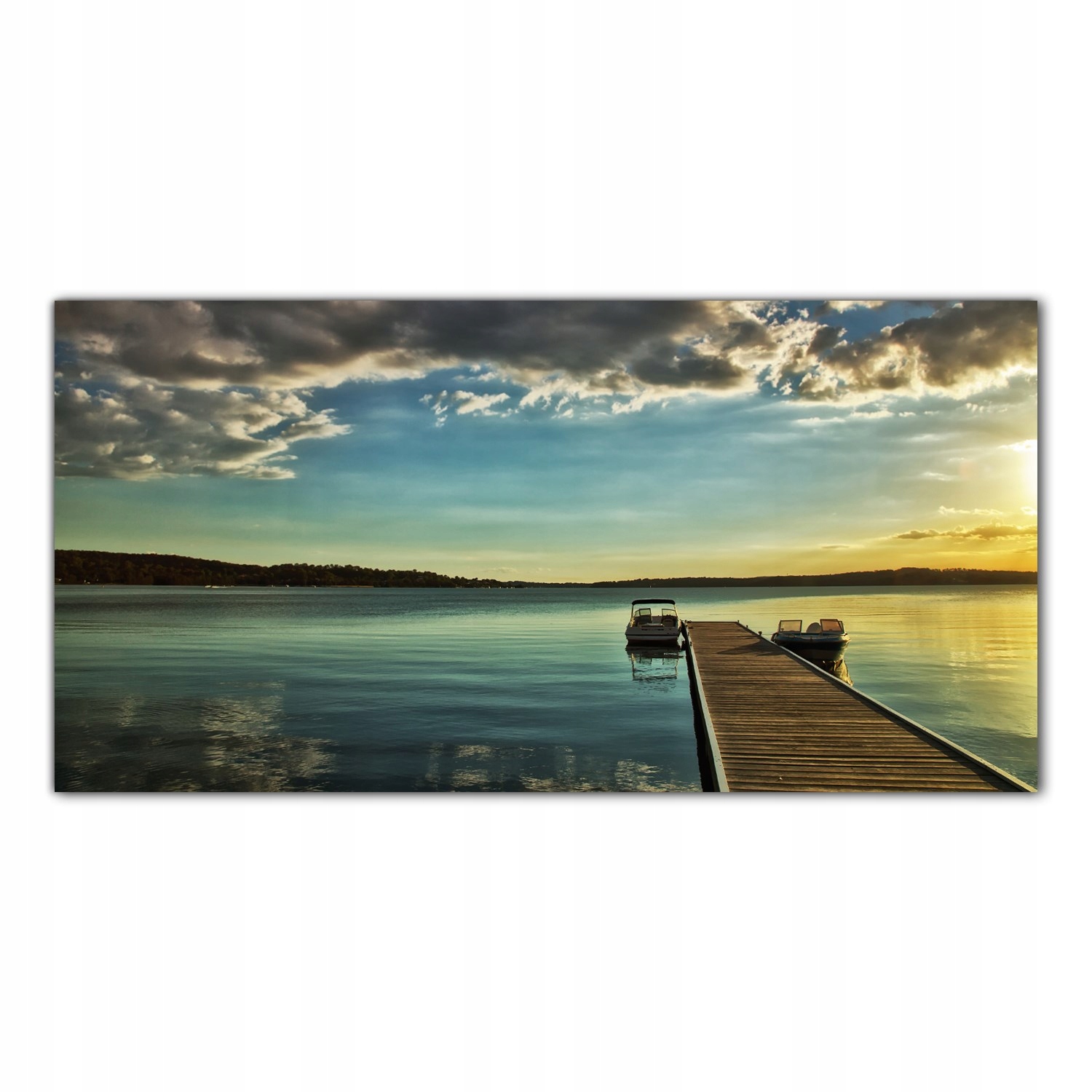 

Obraz na szkle Foto Jezioro Zachód Słońca 140x70