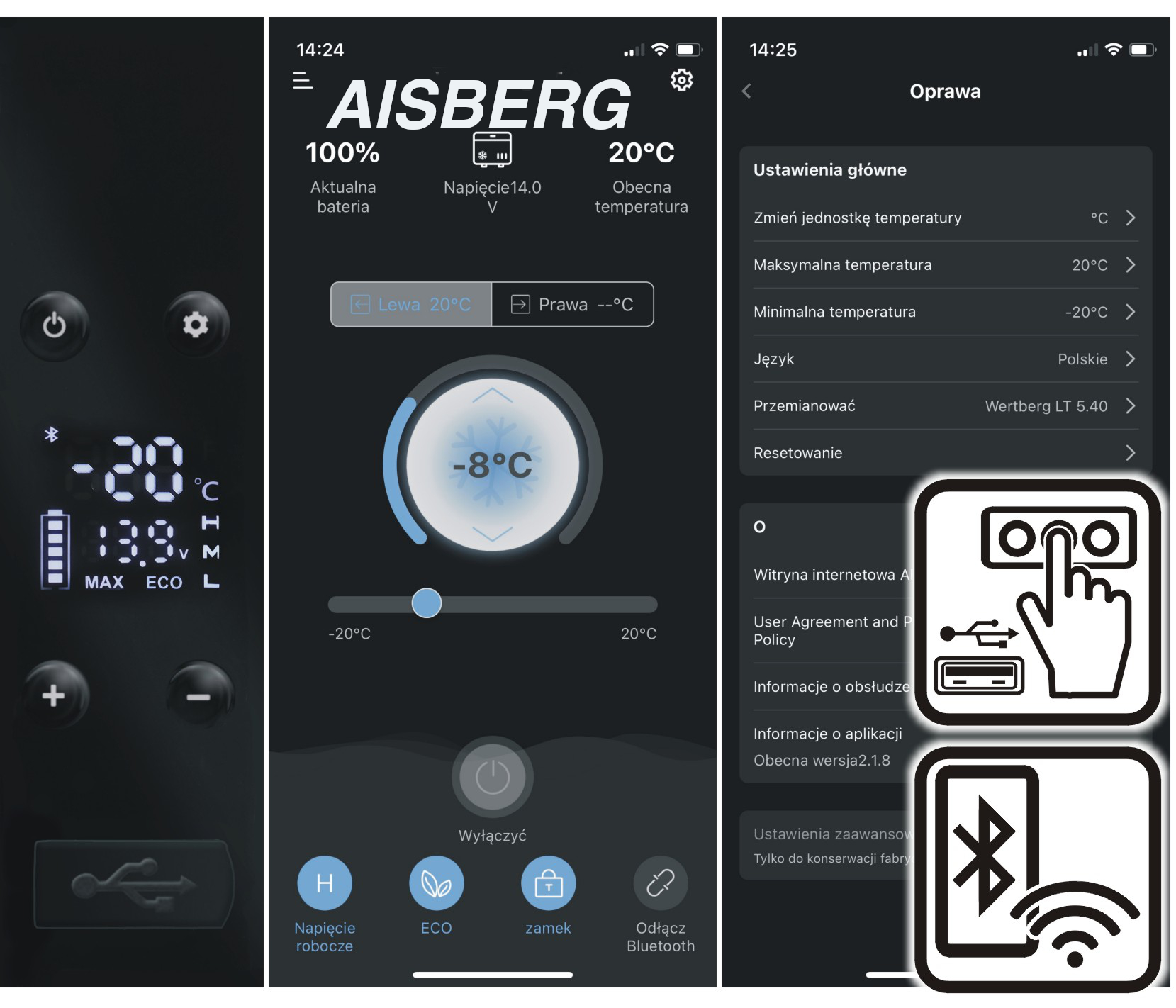 LODÓWKA TURYSTYCZNA KOMPRESOROWA AISBERG LP30 MROŻENIE DO-20 Waga produktu 14 kg