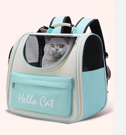 Levně Batoh přepravka pro kočky a psa Hello Cat s okénkem Černý