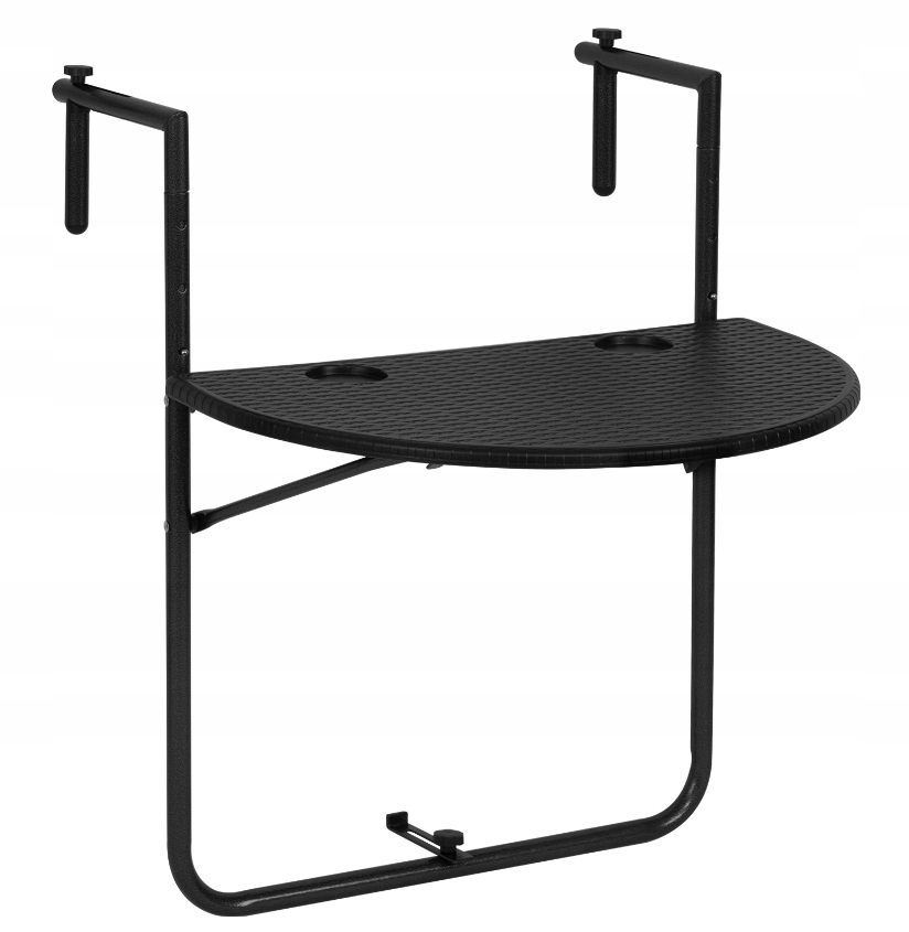 STOLIK BALKONOWY SKŁADANY Półka na Balustradę Turystyczny KAWOWY NA TARAS Głębokość mebla 39 cm