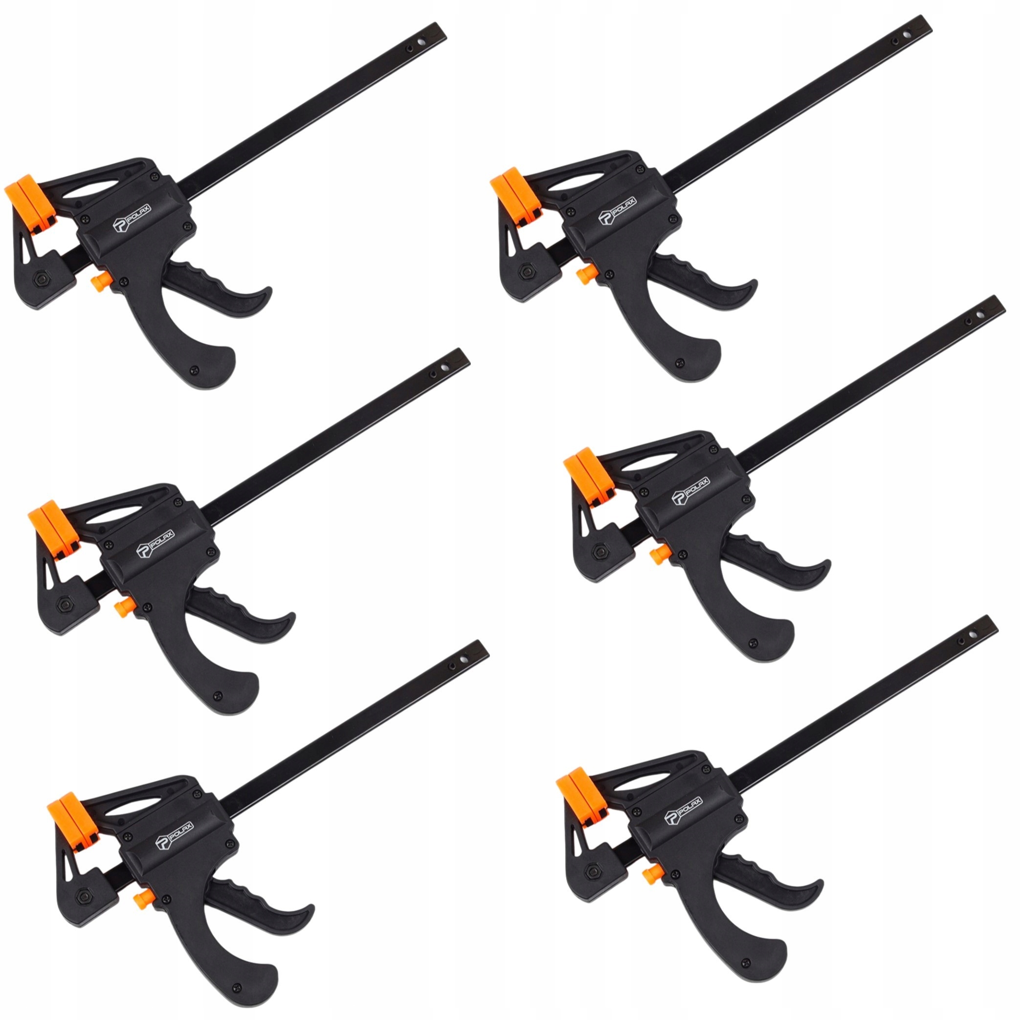 Sada 6 x Jednoruční Truhlářská Svěrka Rychloupínací Svěrka 200 x 375 mm