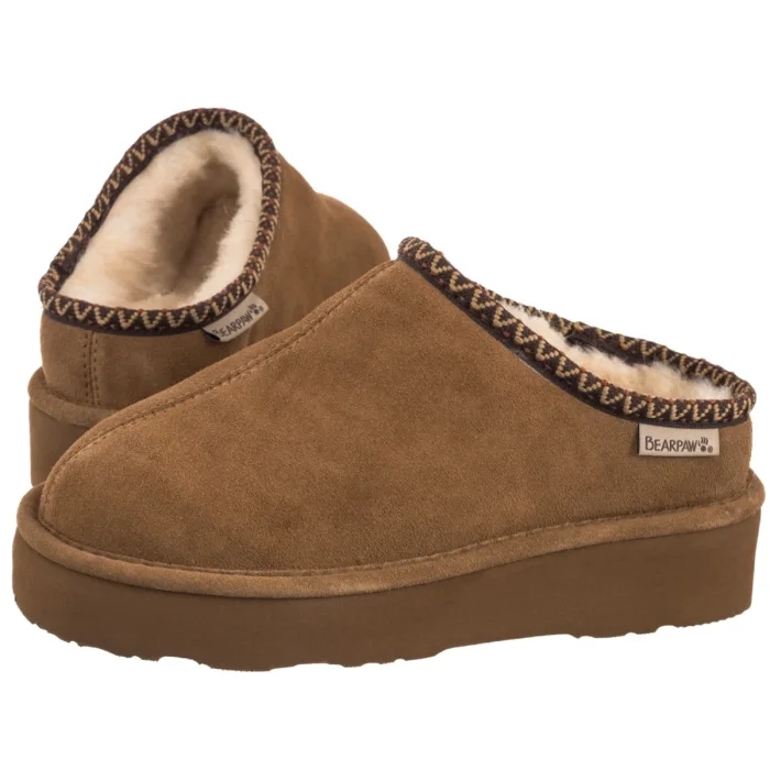 Dámské zateplené Pantofle Bearpaw Hickory II 3038W Hnědé