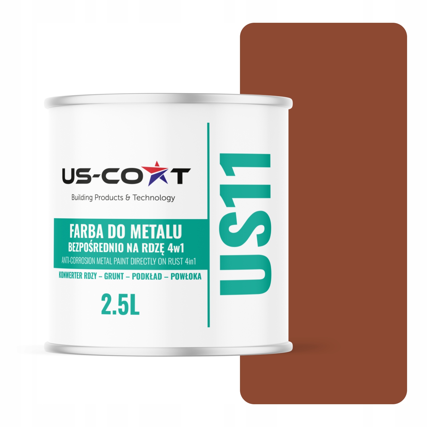 Antikorózna Farba Na Kov Na Hrdzu 4v1 Tehlová Ral 8004 Satén 2,5L