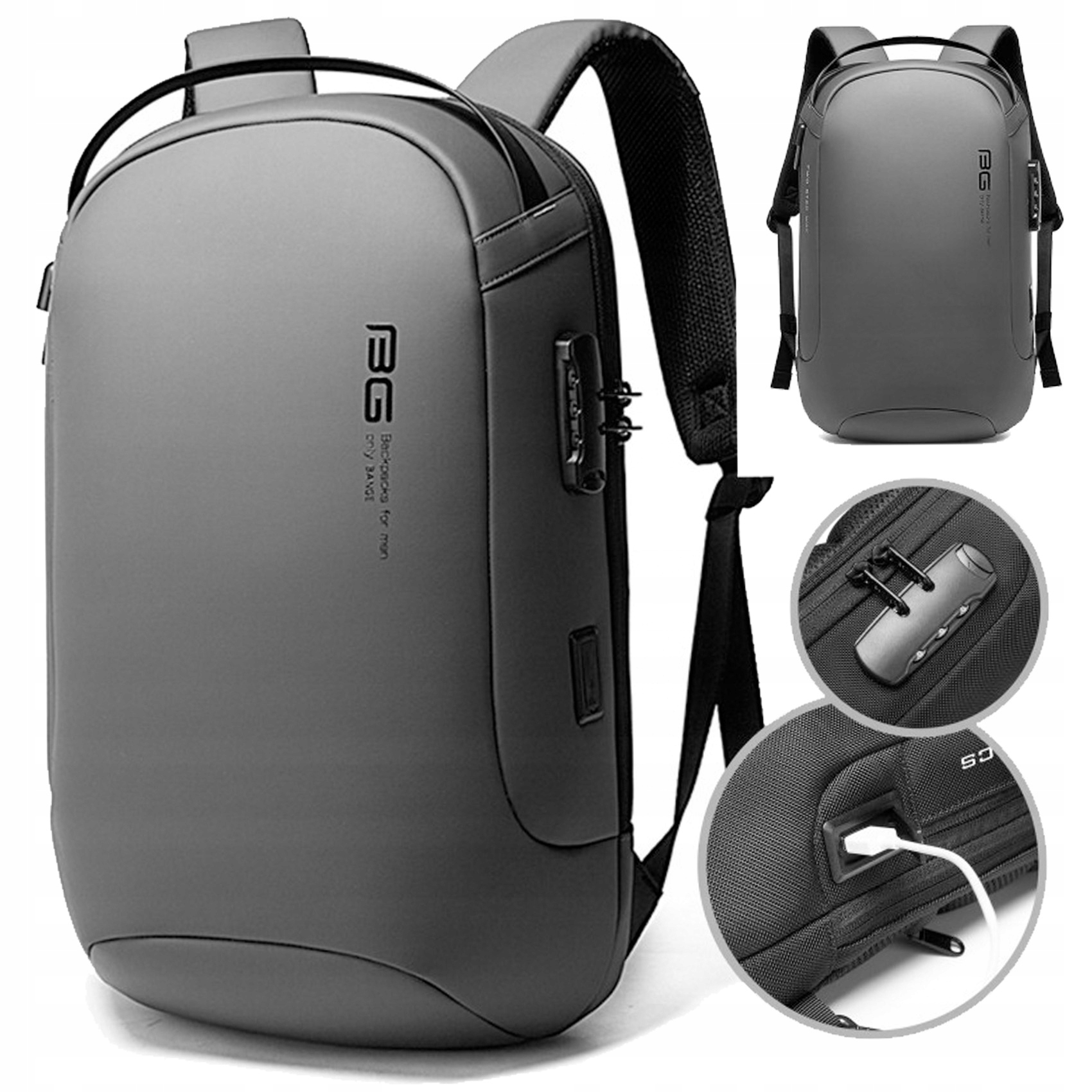 Antykradzieżowy Plecak miejski Bange na Laptopa 15,6 Usb Modny