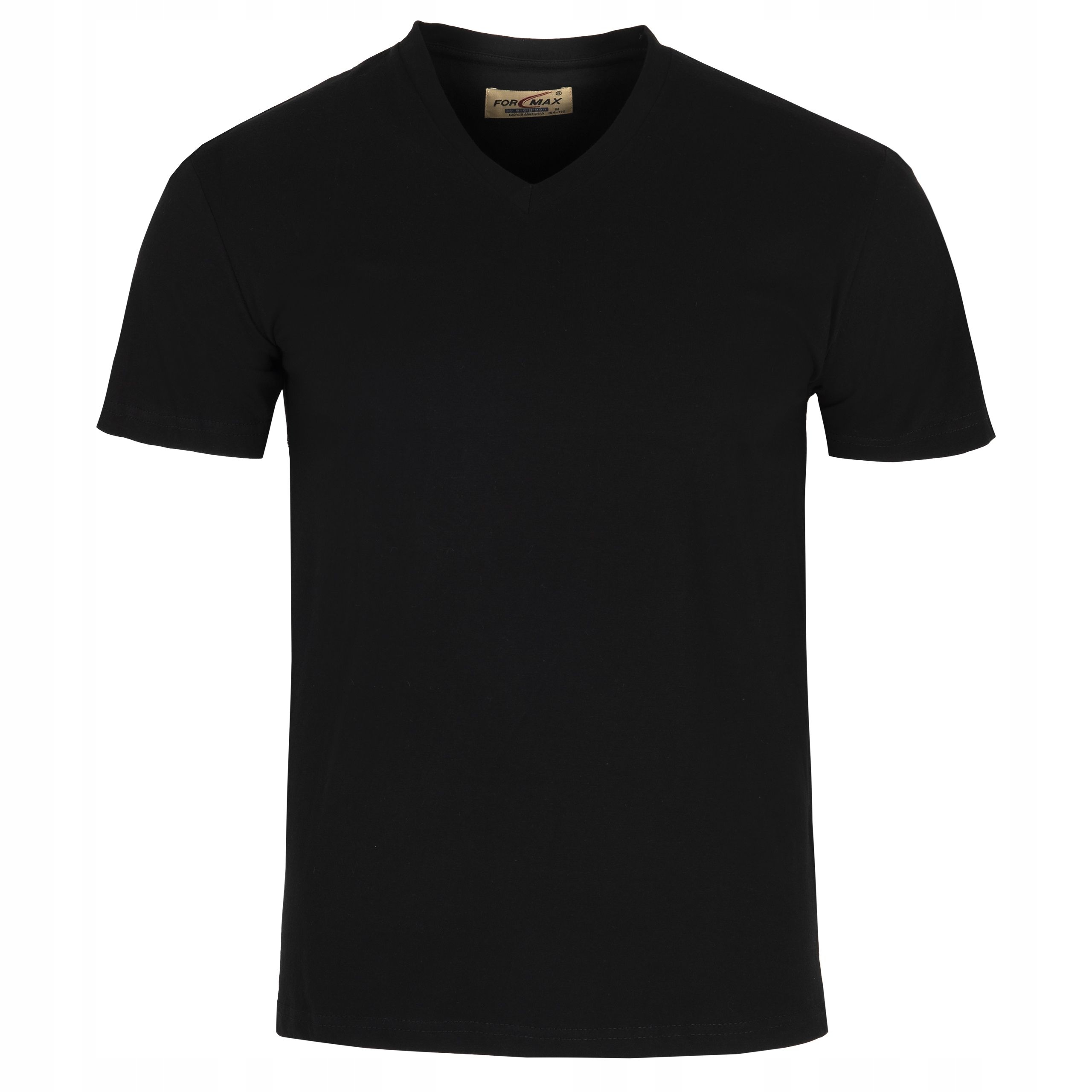 

T-shirt Męski W Serek Czarny Bawełna XL H75