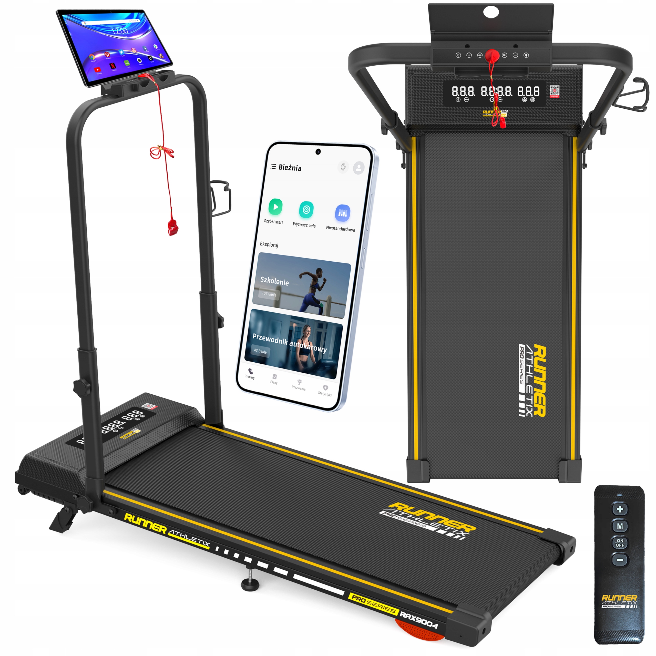 Elektrický běžecký pás 12kmh domácí skládací Walkingpad Velký Displej RAX9004