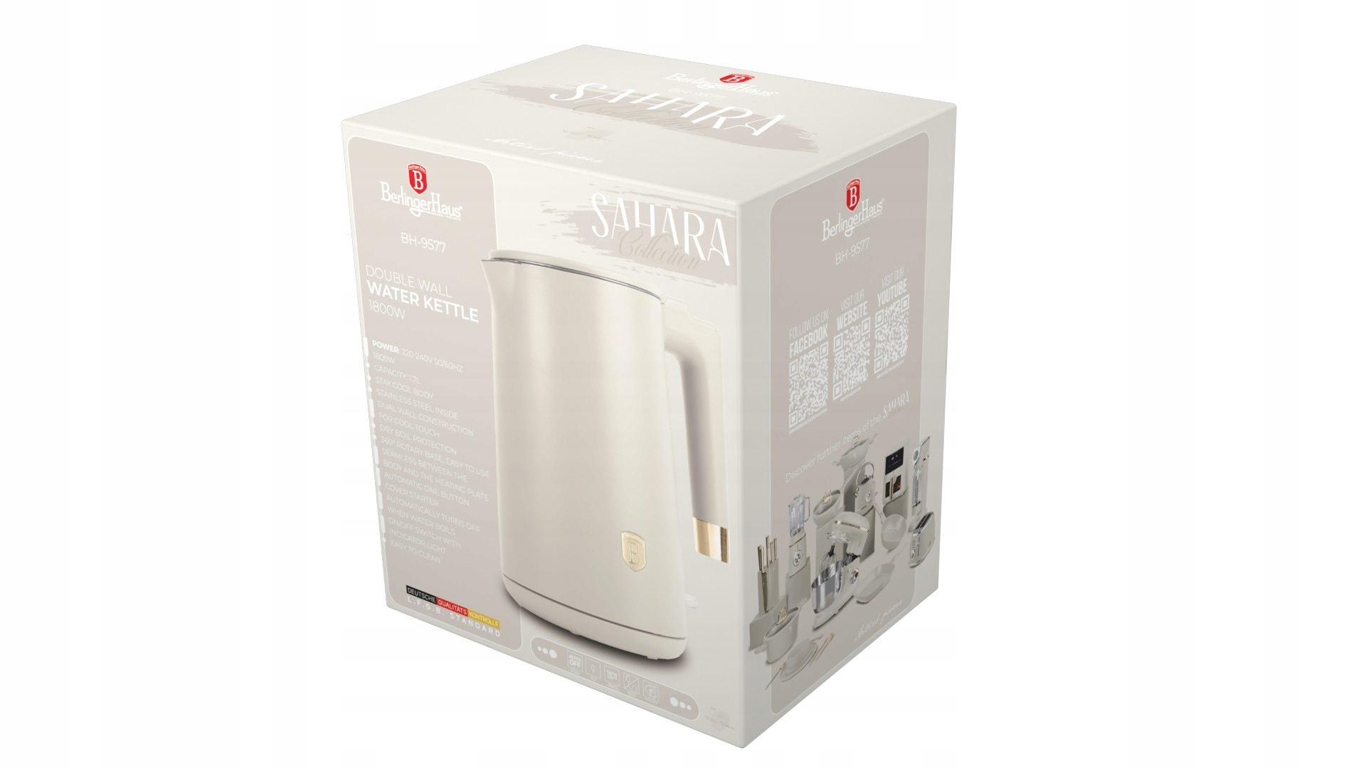 Czajnik dwuścienny elektryczny BerlingerHaus Sahara BH-9577 Stan opakowania oryginalne