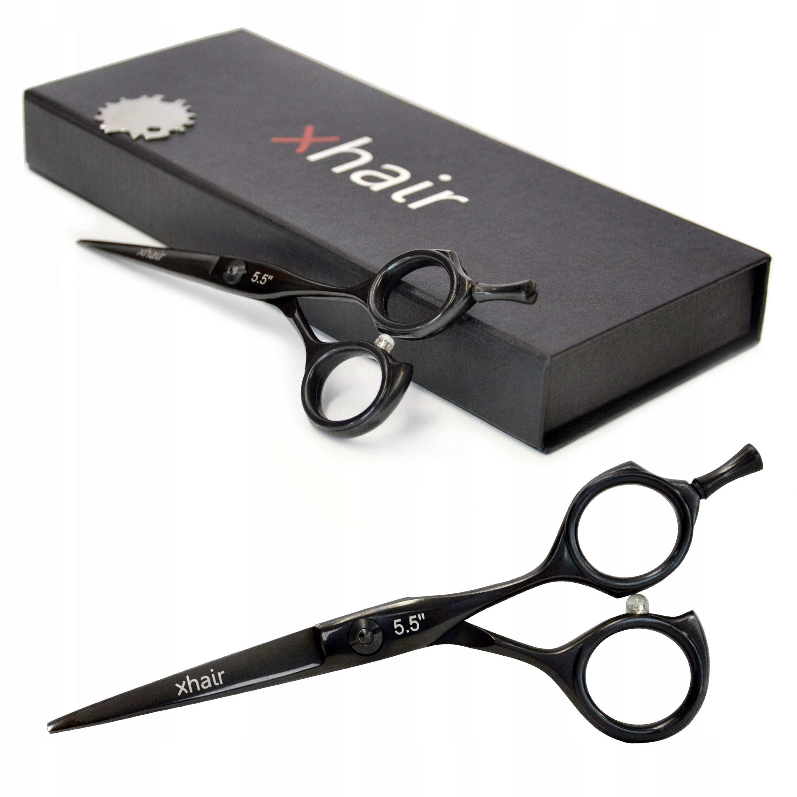 Profesionální Titanové kadeřnické nůžky Sharp Black 5,5 Ostré xhair