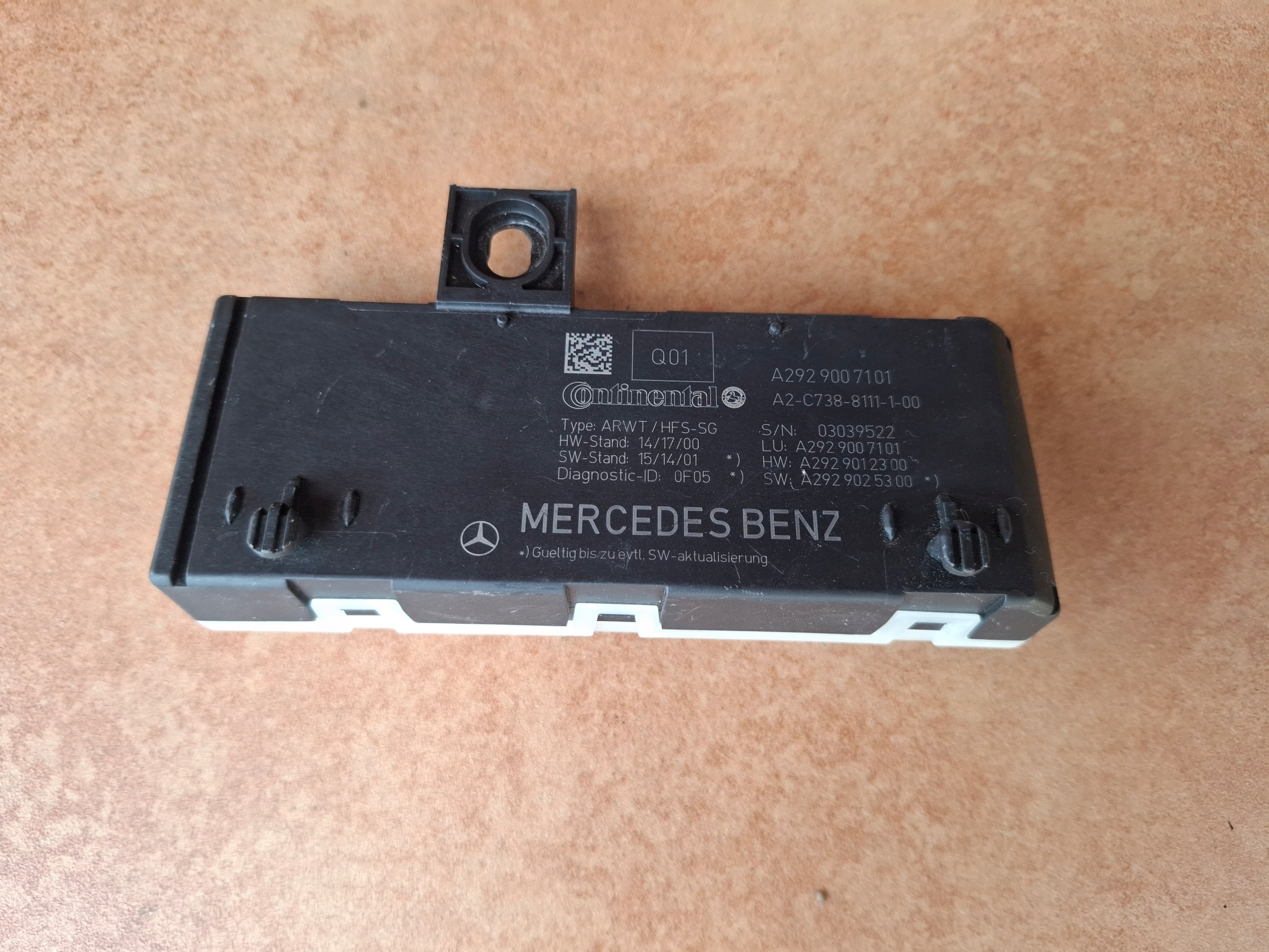 module bonnet rear part MERCEDES A2929007101