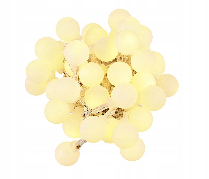 GIRLANDA świetlna lampki taras ogród 15m 50szt BALKON DZIAŁKĘ OGRÓD Średnica kuli 2.5 cm