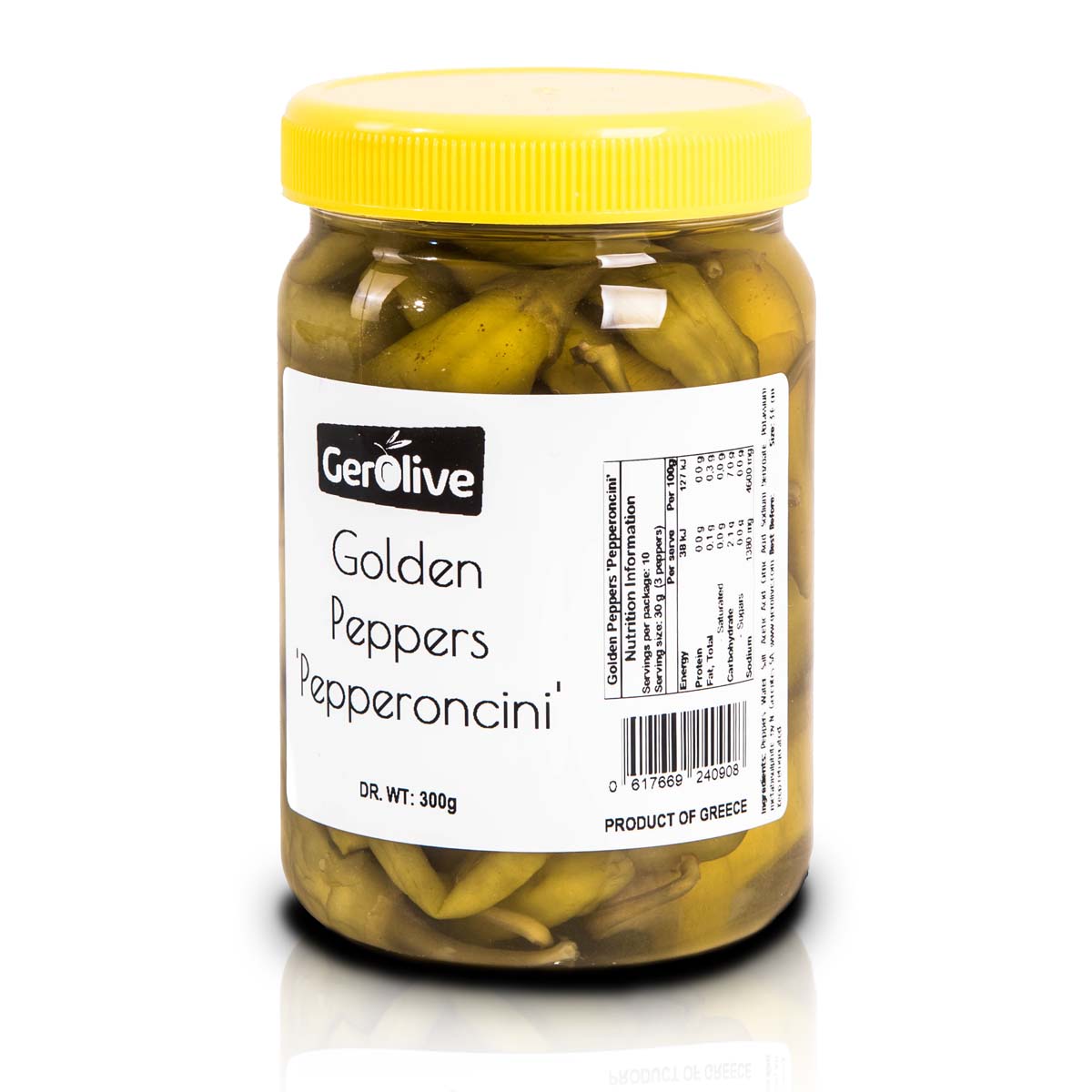 

Greckie złote papryczki Peperoncino 300g poj 750ml