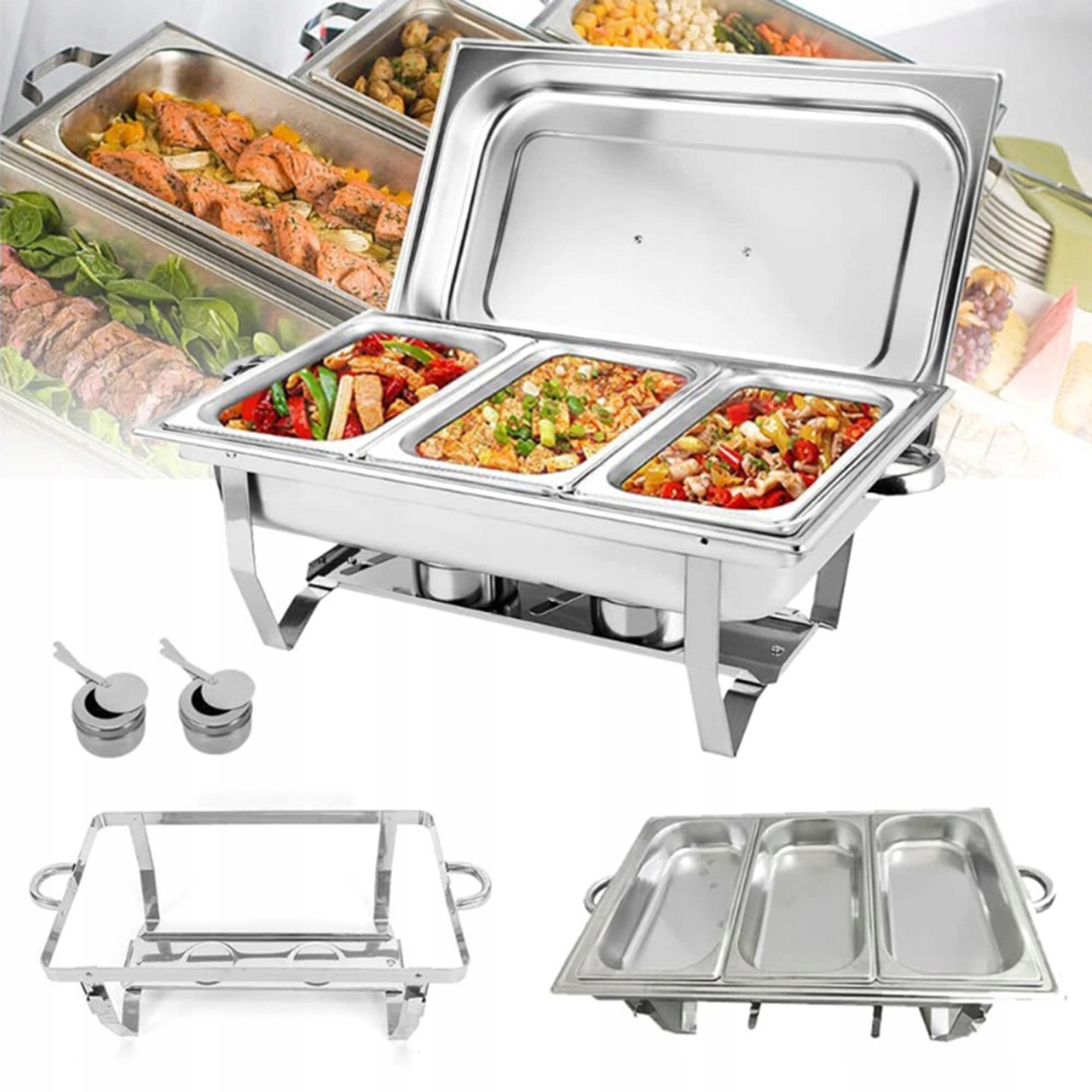 Ohřívač Gn 1/3 Pro Gastronomické Pokrmy 9 L Nerezová Ocel