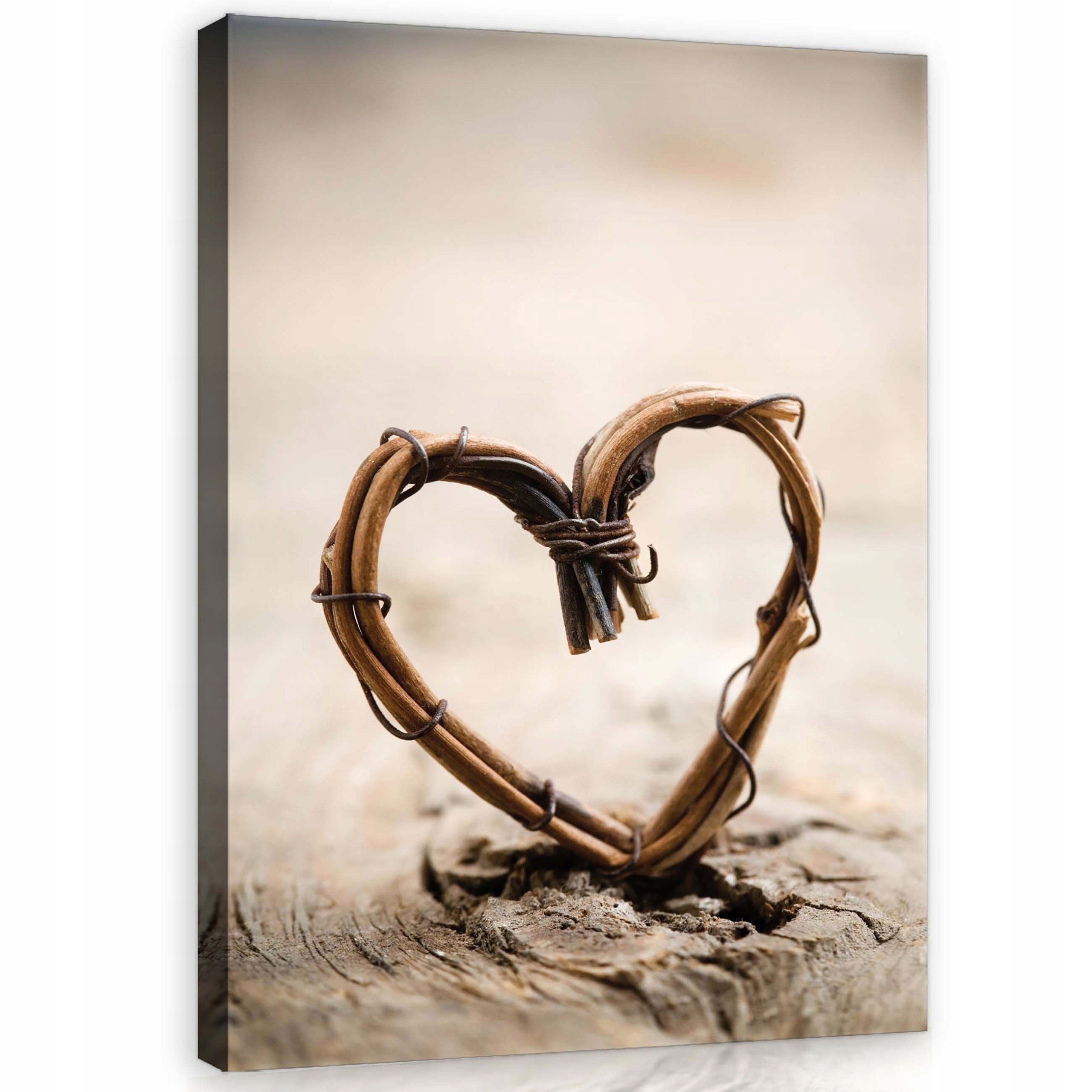 Obraz 60x80 Srdce z větví textura dřeva jemnost jednoduchost láska