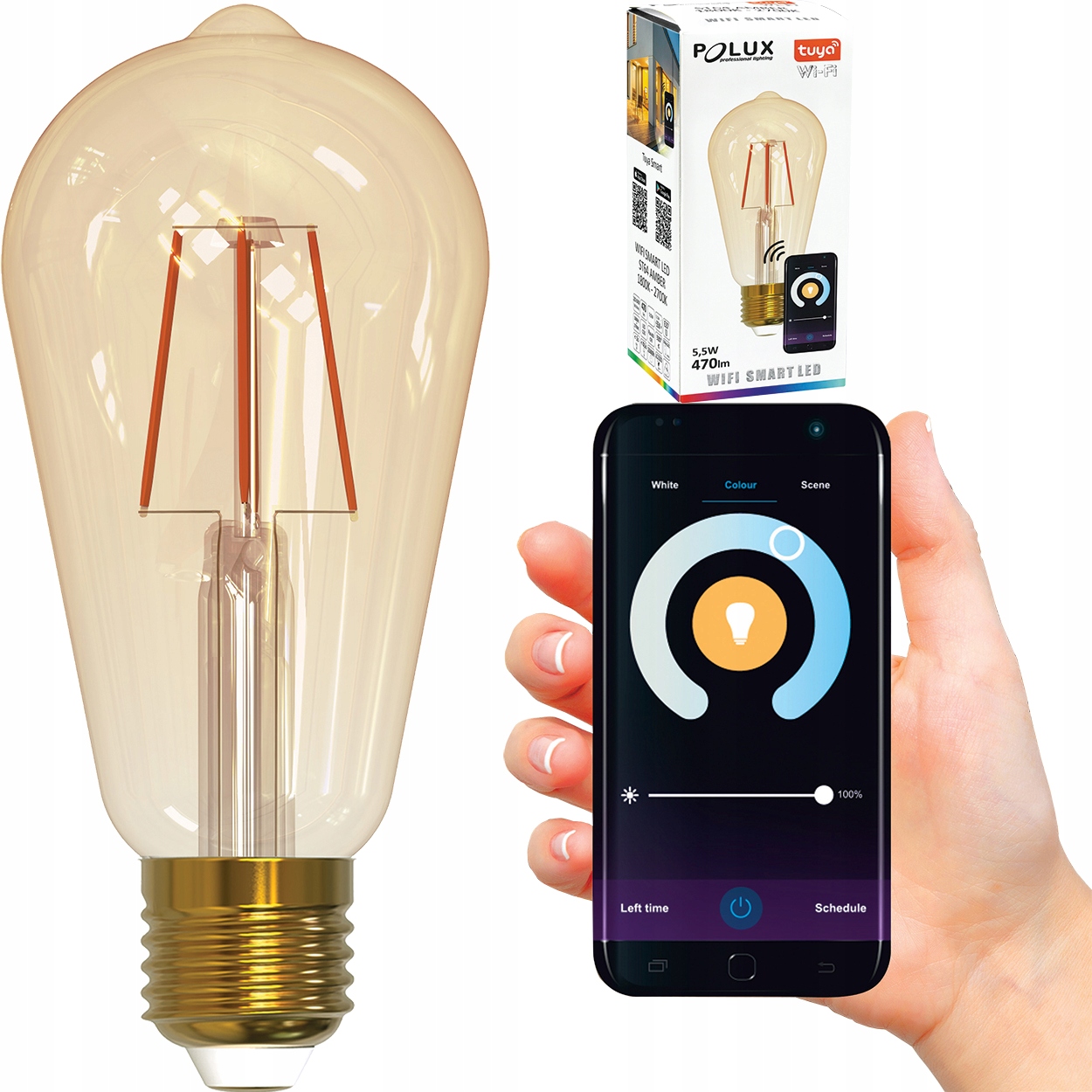 

Żarówka Led Smart 5,5W 470lm Filament Wi-Fi Tuya
