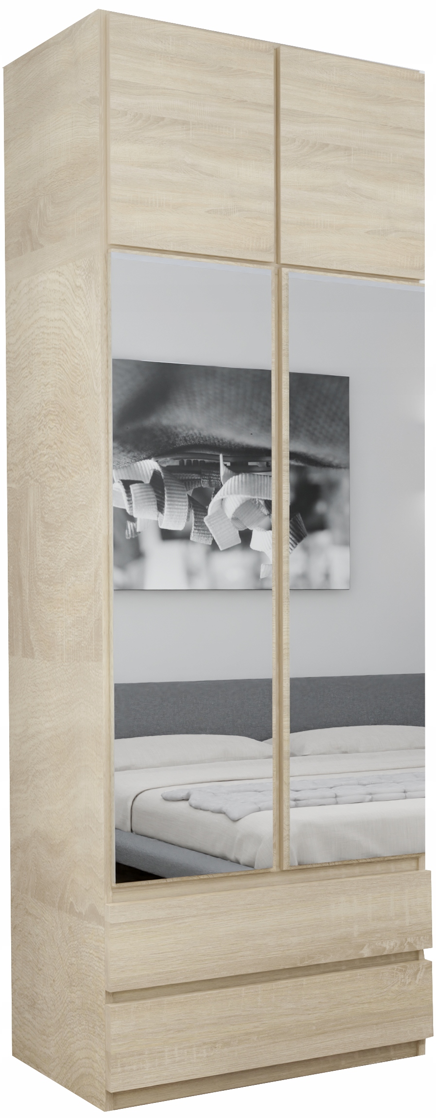 

Szafa Patrycja 70x190 2 Lustra Z Nadstawka Sonoma