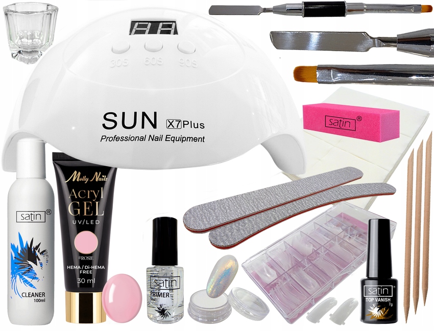 Startovací Sada Pro Prodlužování Nehtů Acryl/gel S Lampou