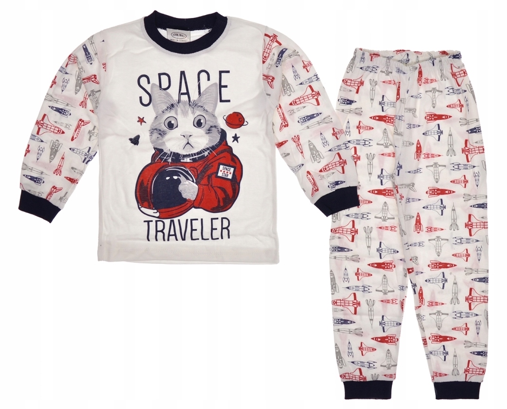 

Piżama piżamka Komplet ciemny Kot kosmos Roz. 104