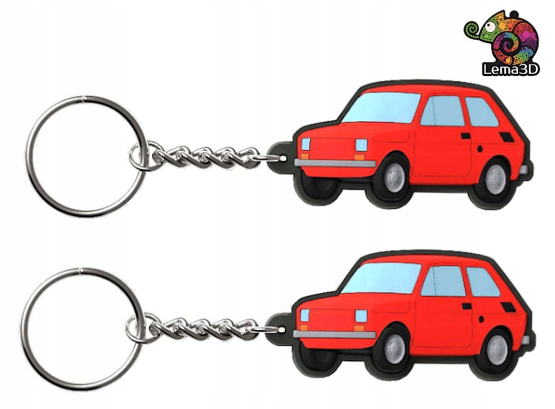 

Brelok 3D Mały Fiat 126p Maluch Soft Pcv 2szt
