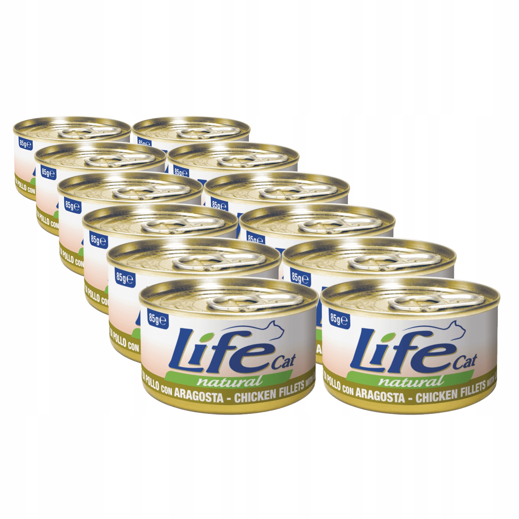 Life Cat Natural Krmivo pro kočky konzerva Set 12x85 g Kuře humr