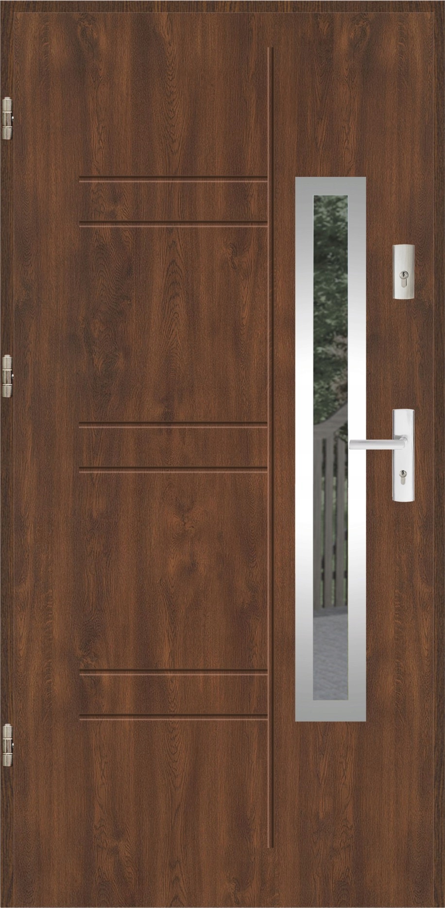 Drzwi Ud 1,2 Lux 72mm Gala 177 Inox Orzech Lewe 80 na zewnątrz