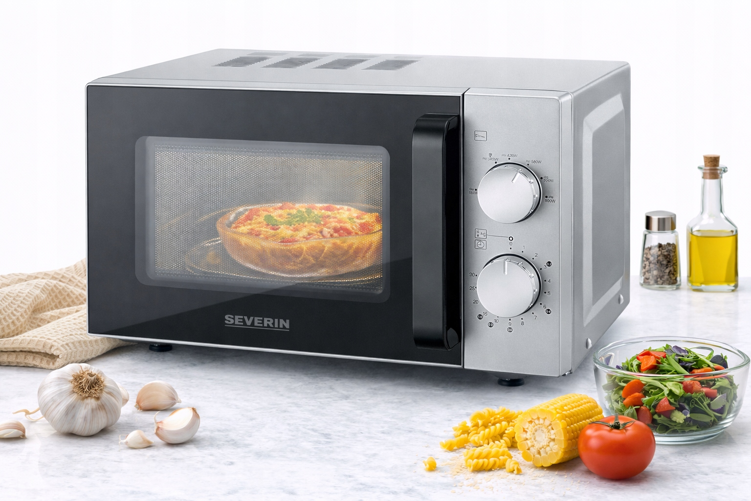 Severin Mw 9184 Solo Mikrofalówka 20L 800W Szklane Dno Odmrażanie