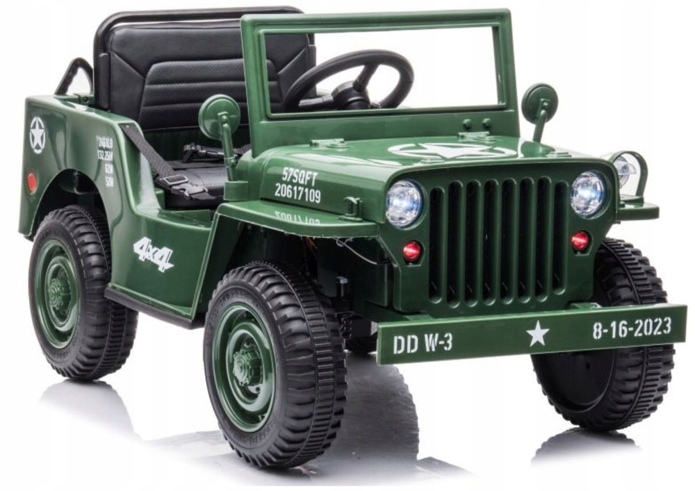 Auto Na Akumulator JH-103 Wojskowa Zieleń 4x4 Lean Cars