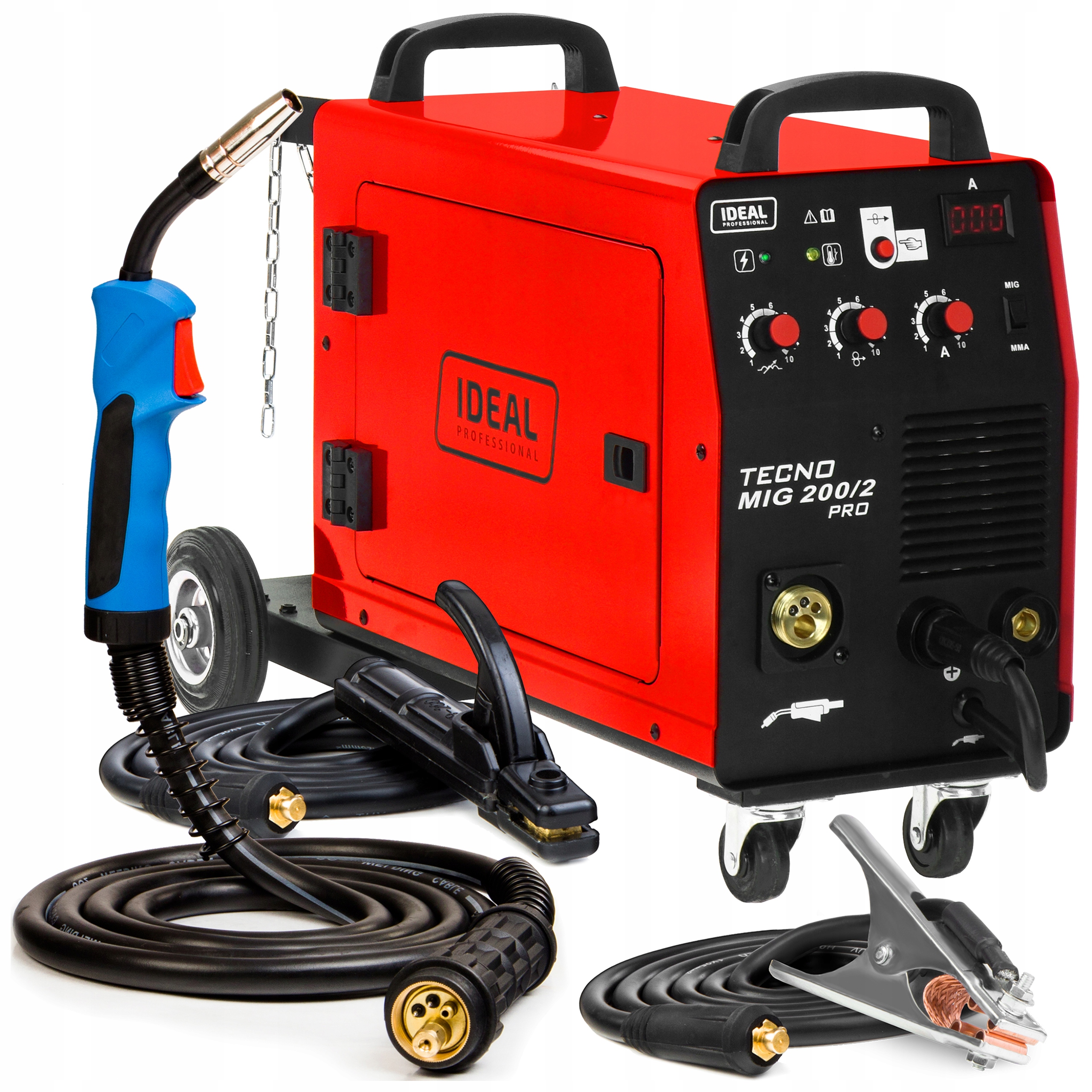 Invertorová Svářečka Ideal Tecno Mig 200/2 Pro Mma 230V 400V 200A Hliník