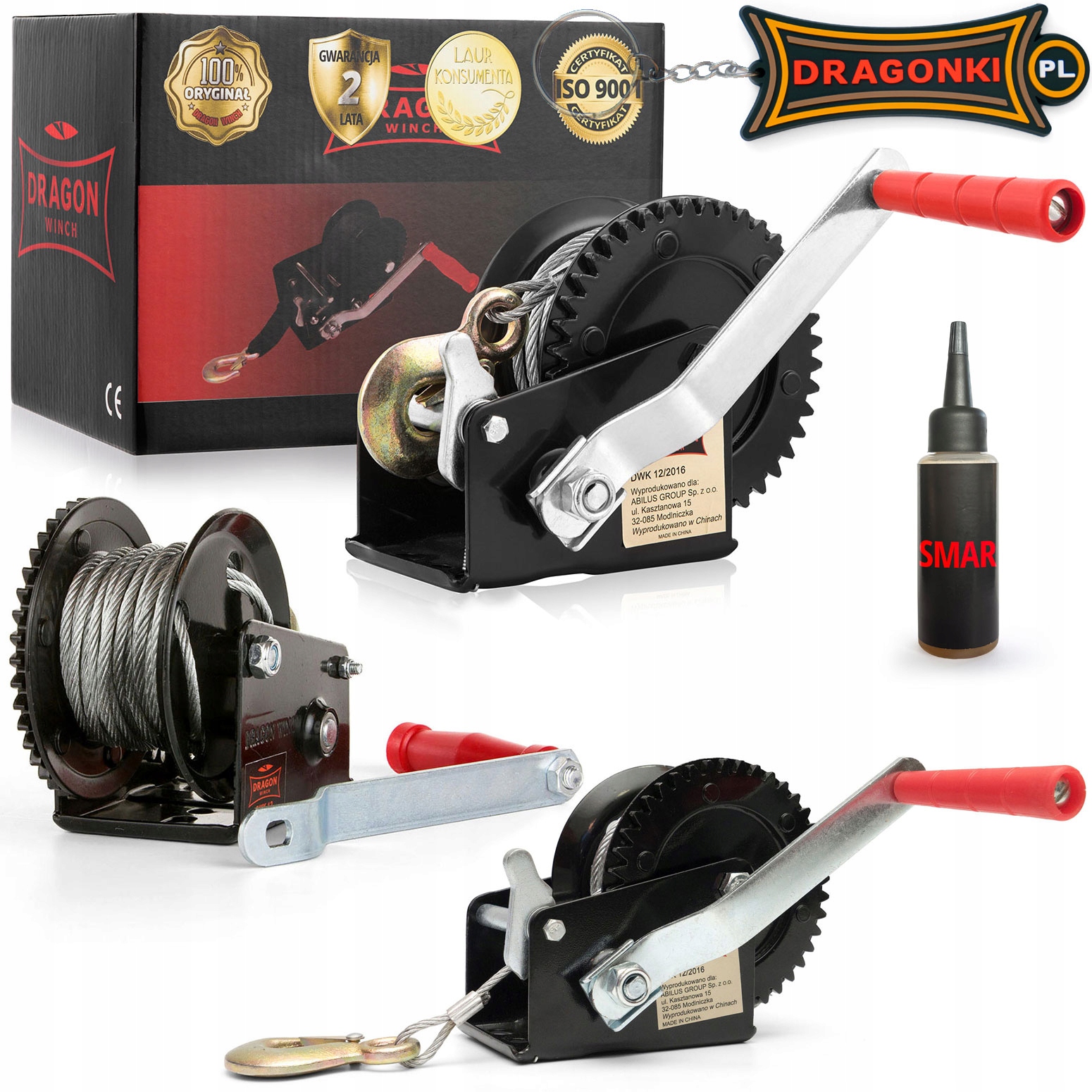 Ruční Naviják Klikový Lanový 725kg Naviják lebiodka přenosný Dragon