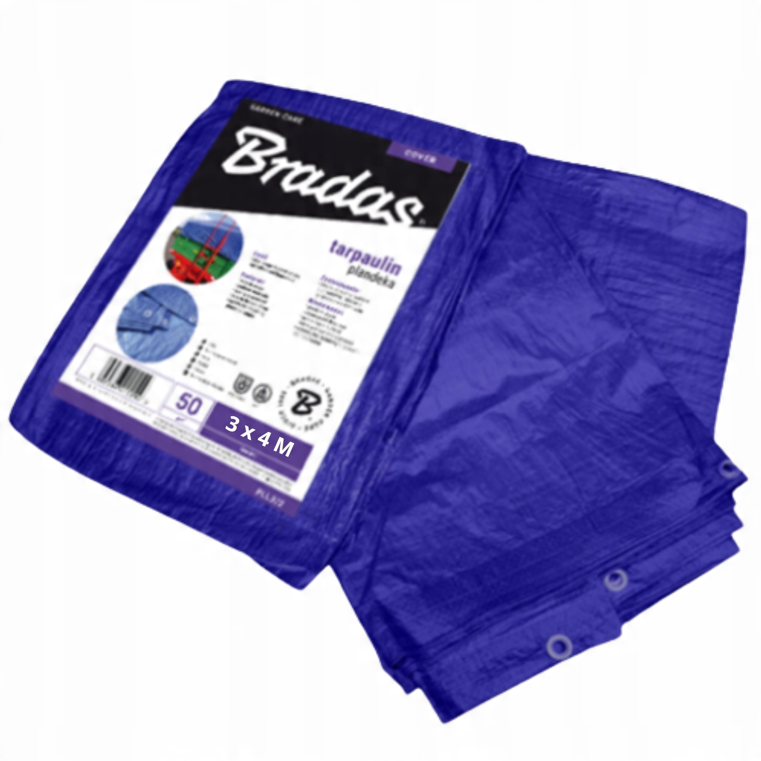 

Plandeka 3x4m Plandeki Niebieska 50g/m2 okrycie