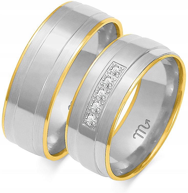 Bílé zlaté snubní prsteny s gravírováním 14K 585r 26 27 28 dámské kolekce