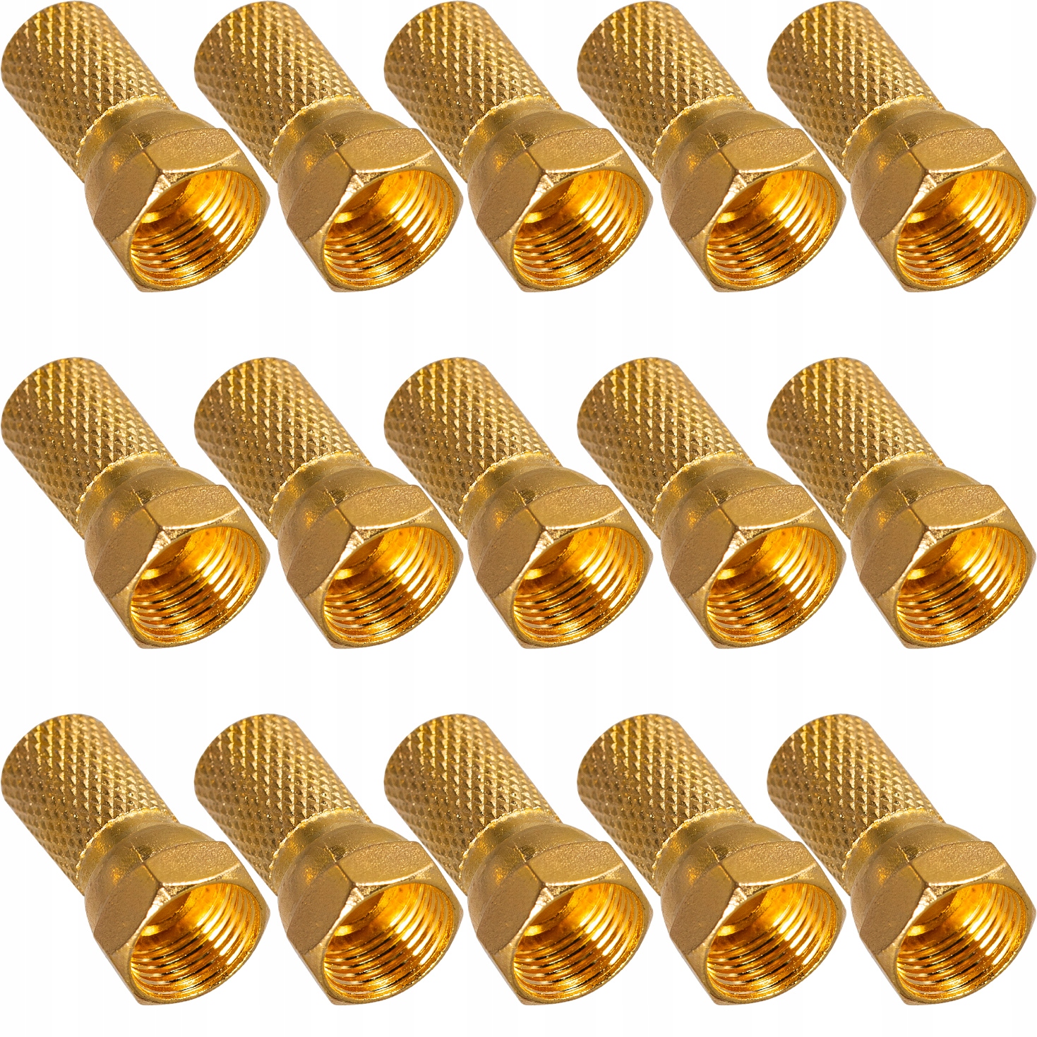 

Wtyk F Cu Gold Złoty Na Kabel 7,0 mm 15 Sztuk