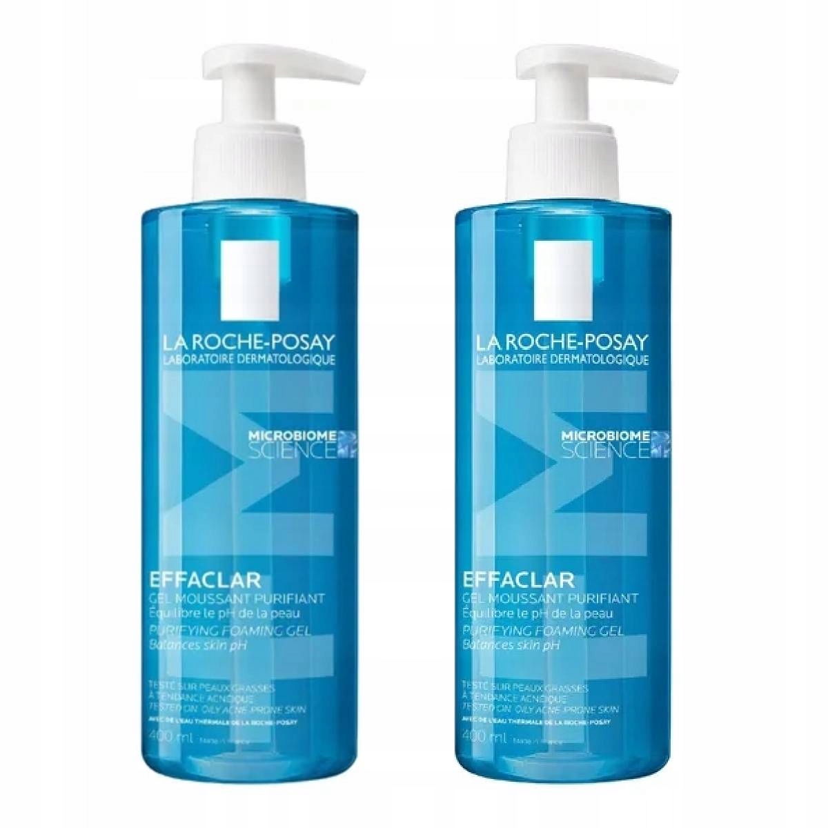 La Roche-Posay Effaclar żel oczyszcający 400 ml Do Mycia Twarzy Zestaw 2x